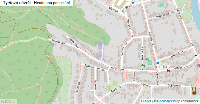 Tyršovo návrší - mapa podnikání