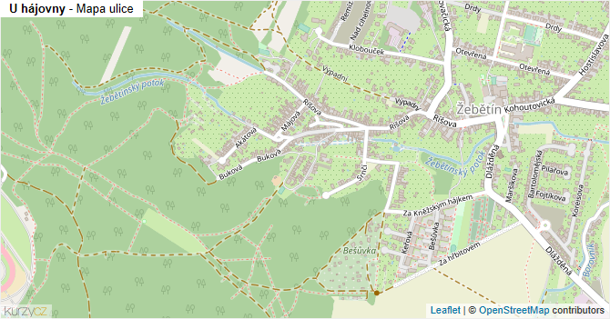 U hájovny - mapa ulice