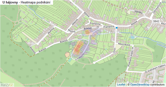 U hájovny - mapa podnikání