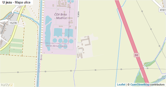 U jezu - mapa ulice