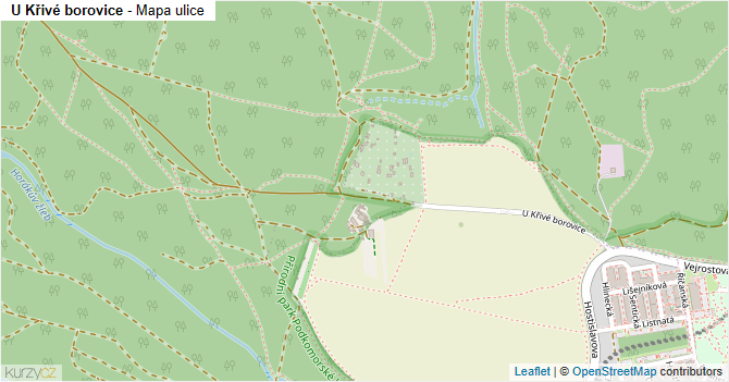 U Křivé borovice - mapa ulice