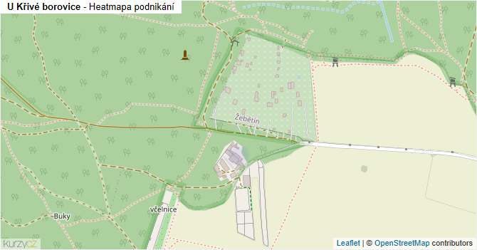 U Křivé borovice - mapa podnikání