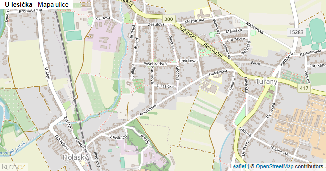 U lesíčka - mapa ulice