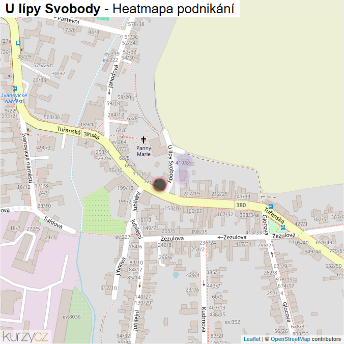 Mapa U lípy Svobody - Firmy v ulici.