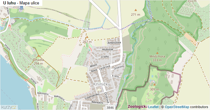 U luhu - mapa ulice
