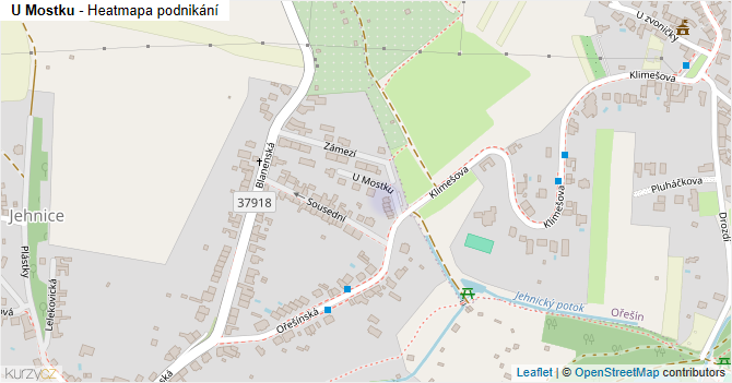 U Mostku - mapa podnikání