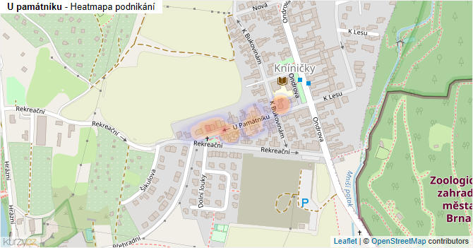 U památníku - mapa podnikání
