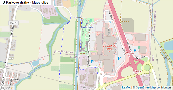 U Parkové dráhy - mapa ulice