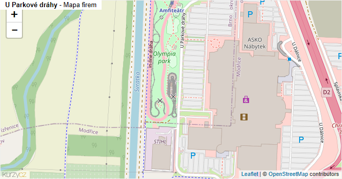 U Parkové dráhy - mapa firem