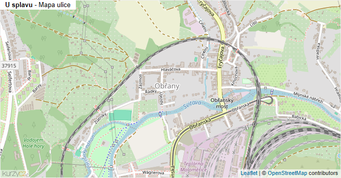 U splavu - mapa ulice