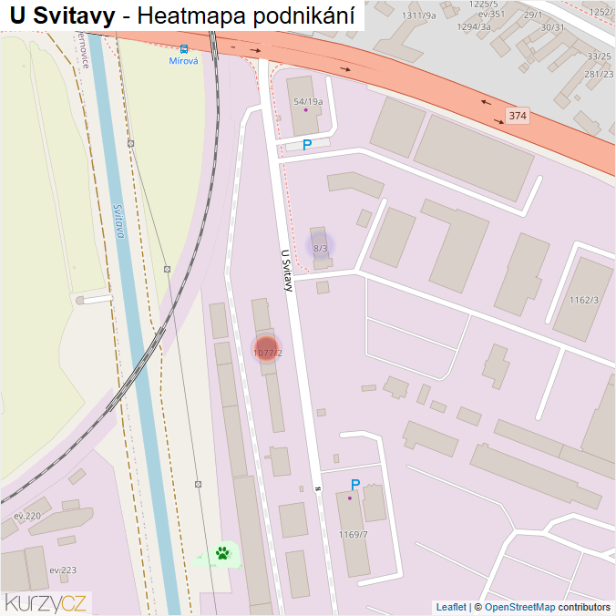 Mapa U Svitavy - Firmy v ulici.