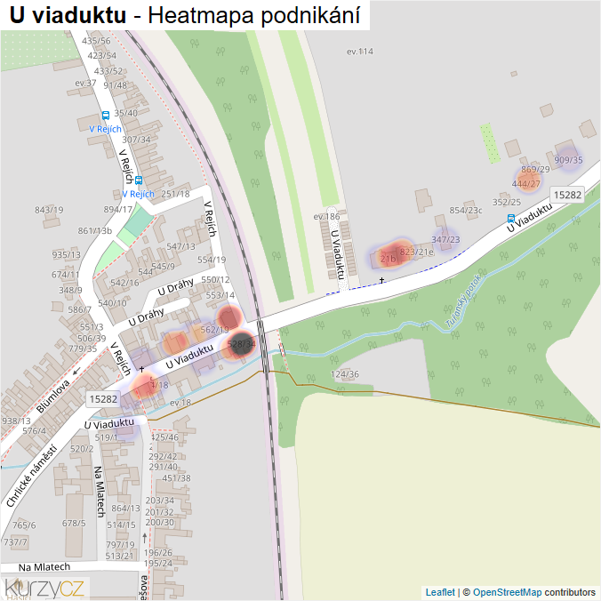 Mapa U viaduktu - Firmy v ulici.