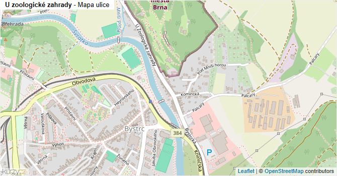 U zoologické zahrady - mapa ulice