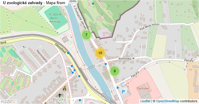 U zoologické zahrady - mapa firem