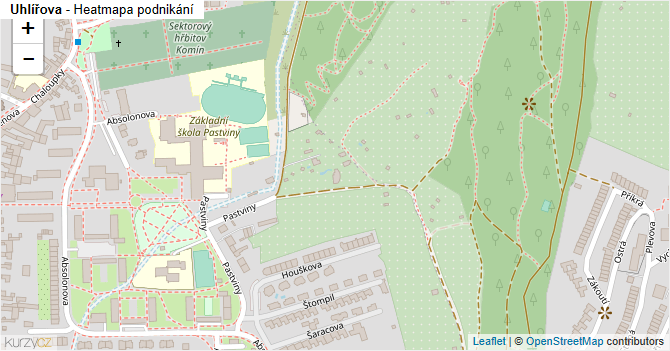 Uhlířova - mapa podnikání