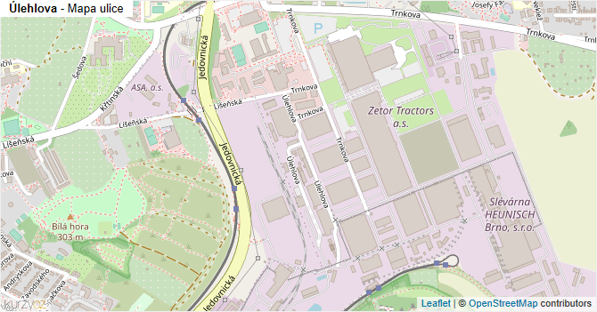 Úlehlova - mapa ulice