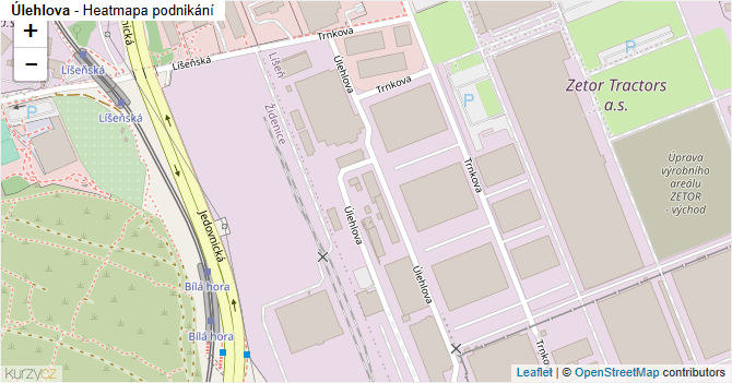 Úlehlova - mapa podnikání