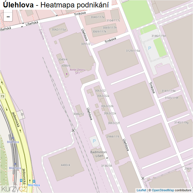 Mapa Úlehlova - Firmy v ulici.