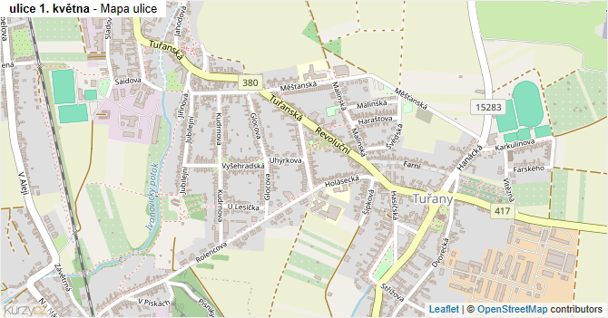ulice 1. května - mapa ulice