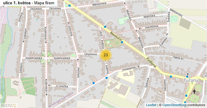 ulice 1. května - mapa firem