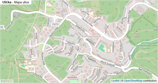 Ulička - mapa ulice