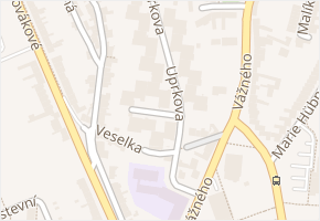 Uprkova v obci Brno - mapa ulice