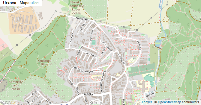 Urxova - mapa ulice