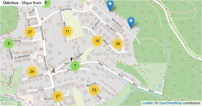 Útěchov - mapa firem