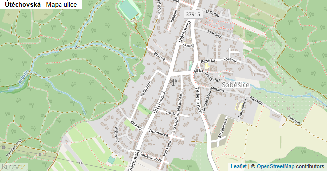 Útěchovská - mapa ulice