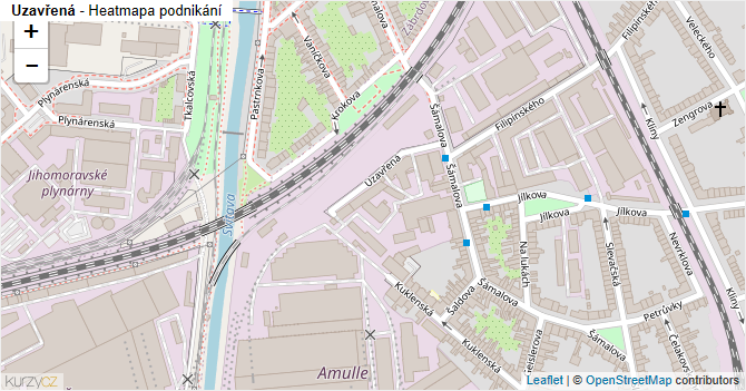 Uzavřená - mapa podnikání