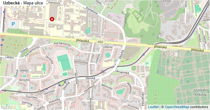 Uzbecká - mapa ulice
