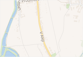 V aleji v obci Brno - mapa ulice