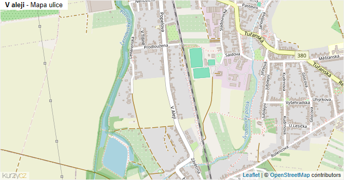 V aleji - mapa ulice