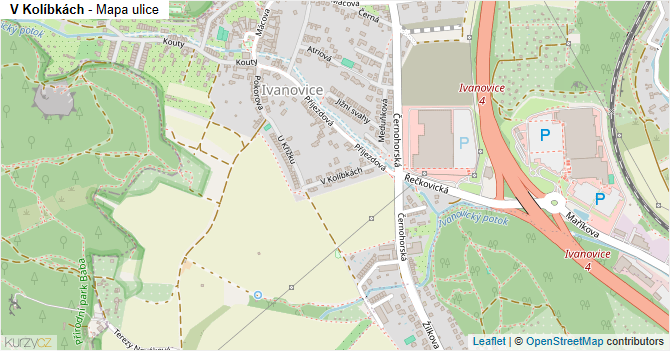 V Kolíbkách - mapa ulice