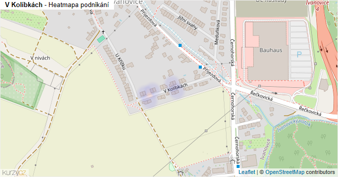 V Kolíbkách - mapa podnikání