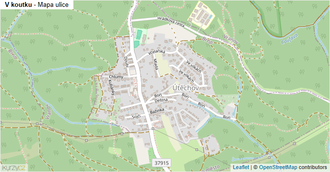 V koutku - mapa ulice
