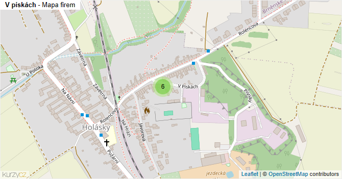 V pískách - mapa firem