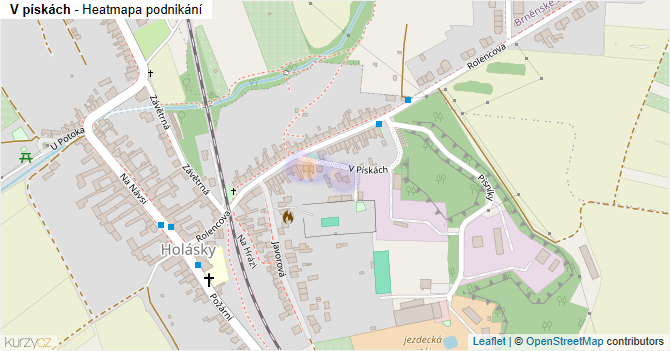 V pískách - mapa podnikání