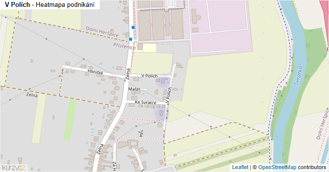 V Polích - mapa podnikání