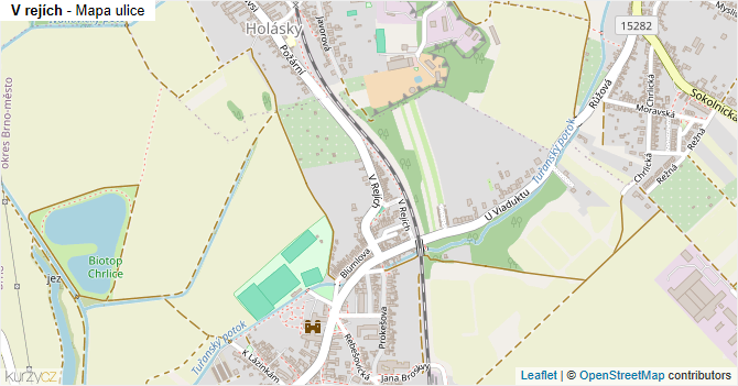 V rejích - mapa ulice