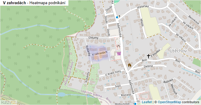 V zahradách - mapa podnikání