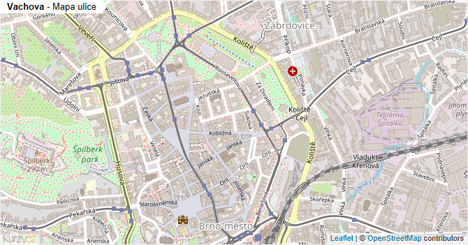 Vachova - mapa ulice