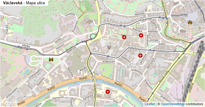 Václavská - mapa ulice