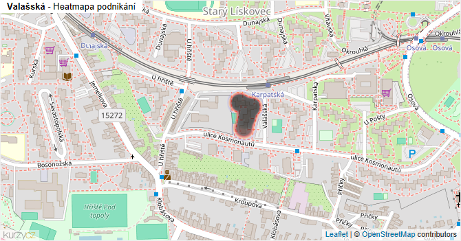 Valašská - mapa podnikání