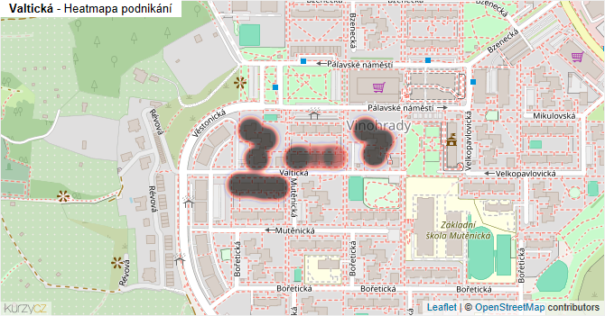 Valtická - mapa podnikání