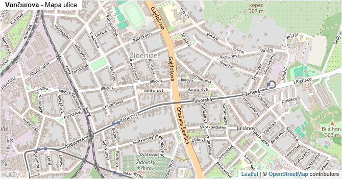 Vančurova - mapa ulice