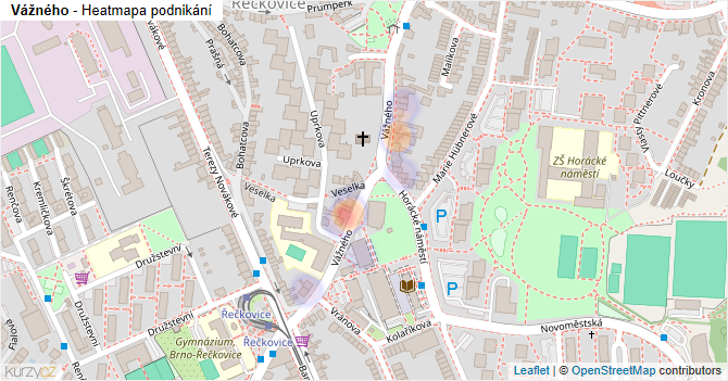 Vážného - mapa podnikání
