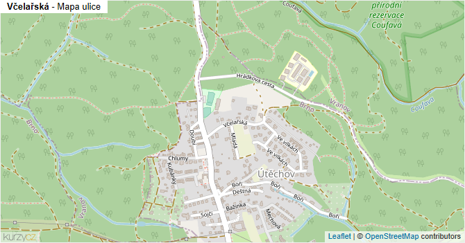 Včelařská - mapa ulice
