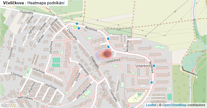 Včeličkova - mapa podnikání