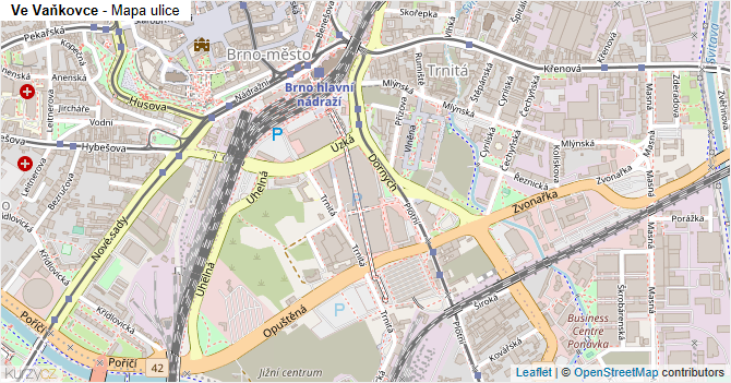 Ve Vaňkovce - mapa ulice